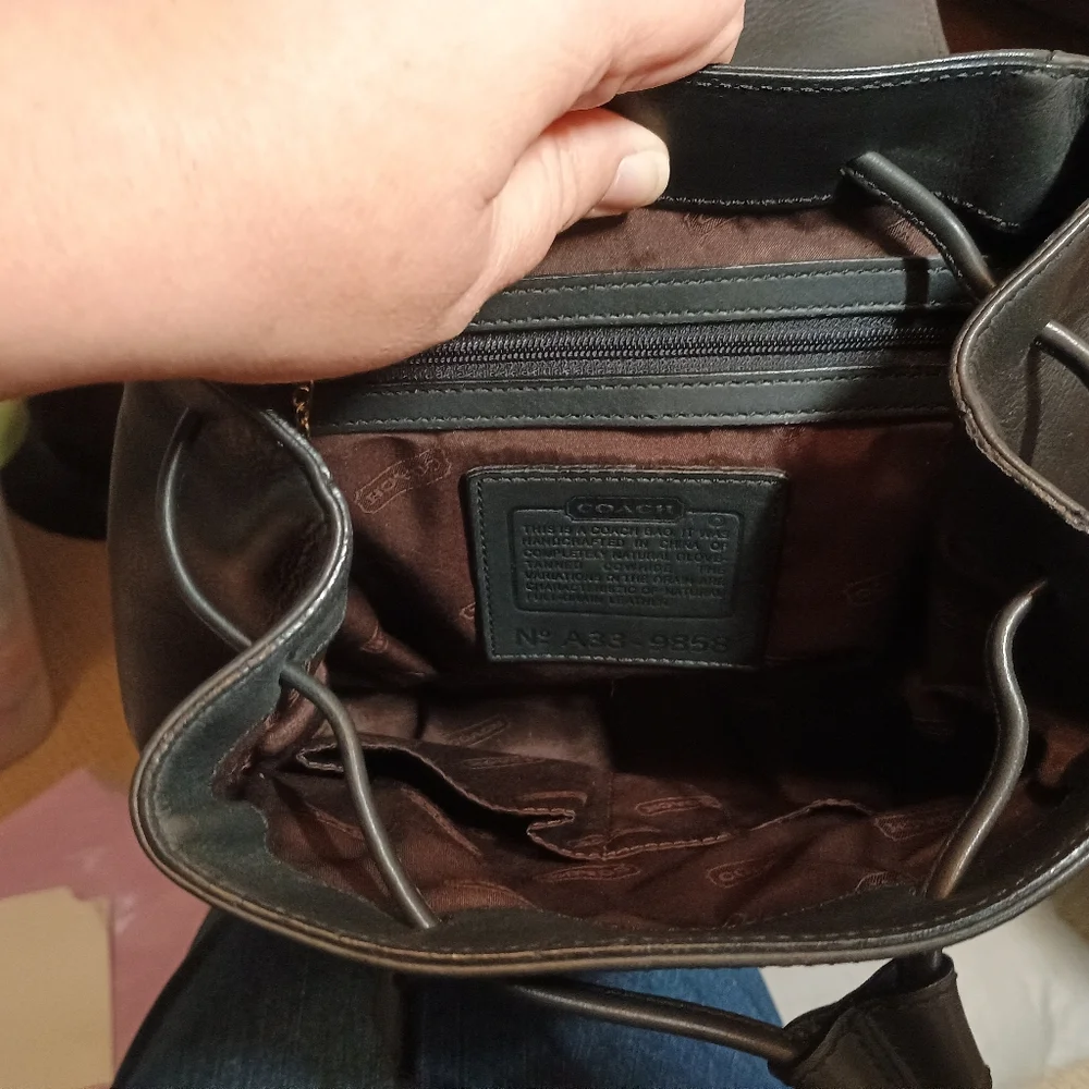 Coach Vintage Legacy #9858 Leather Black Backpack with Gold Hardware